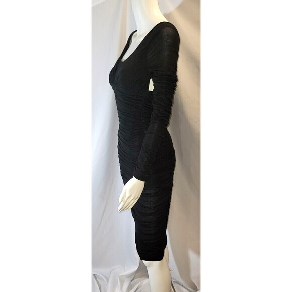 NWT Bardot Rauched Black Boudoir Bodycon Dress - Size S - Picture 3 of 8